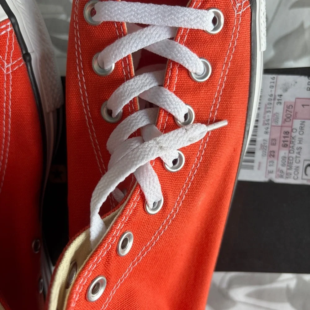 Converse Chuck Taylor High Top Sneakers in My Van is On Fire Orange - Picture 7 of 11